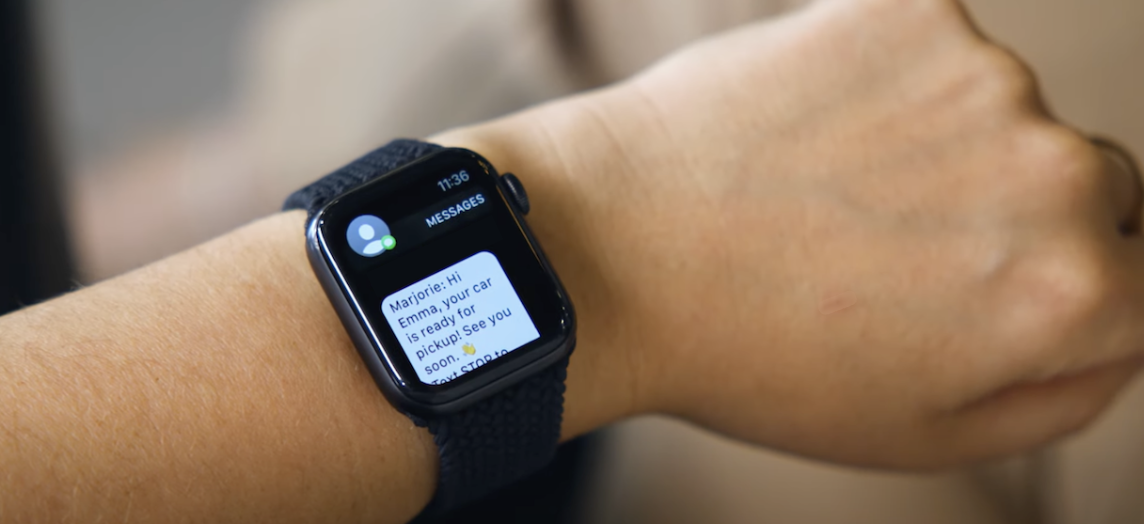 Message texte sur une montre intelligente Message texte sur une montre intelligente