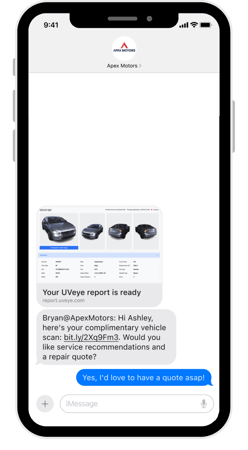 Uveye & Kimoby instant notification on the phone of a customer