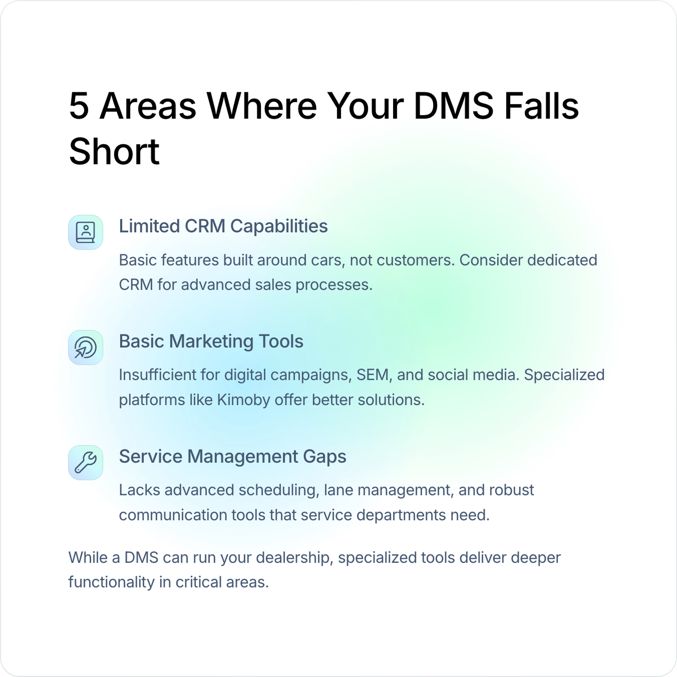 Areas Where Your DMS Falls Short