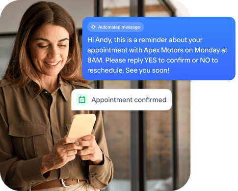 Send text messages to confirm appointments