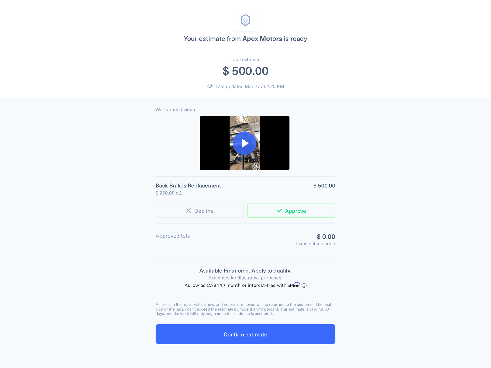 Clear and complete service estimates with Kimoby
