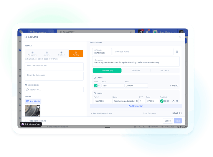 A job being created based on an MPI in Kimoby