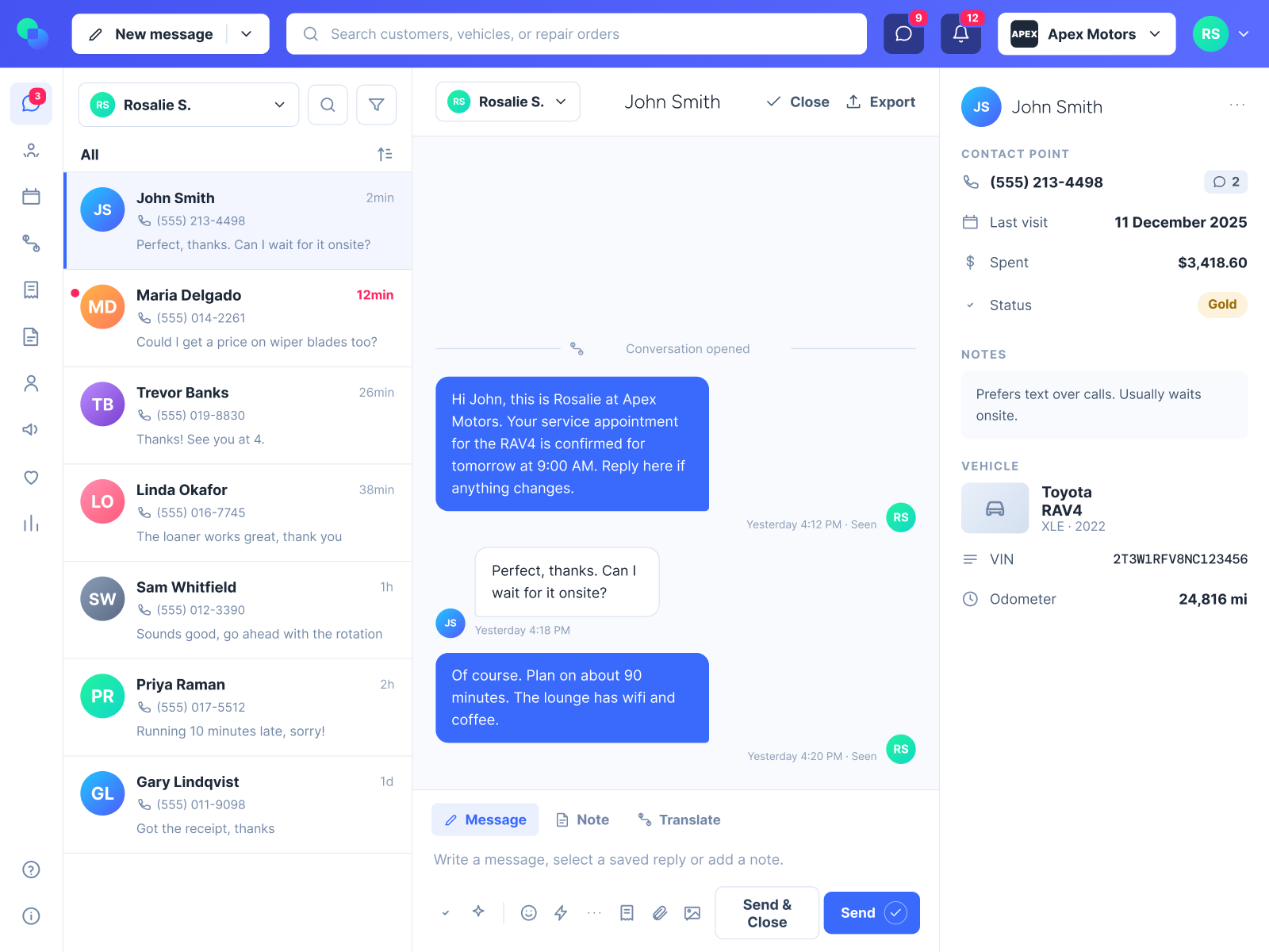 customer service chat